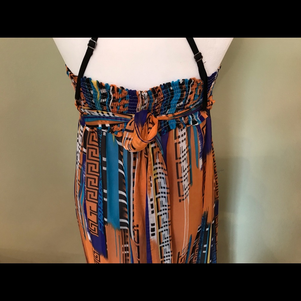 🌺Maxi Lined Opened Back Adorned Dress, Size M - Picture 10 of 14